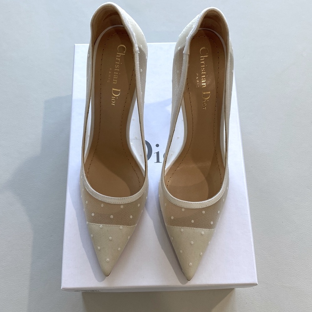 Christian Dior White Sheer Pump